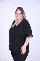חולצת שימי פס תחרה שחורה