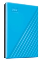 כונן קשיח חיצוני בצבע כחול Western Digital My Passport 5TB – פריט בודד כונן כחול עם לוגו WD ופסים אלכסוניים בחזיתו
