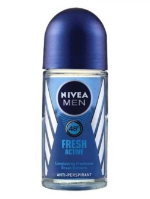 3 יחידות דאודורנט רול און שקוף ניבאה FRESH ACTIVE NIVEA לגבר