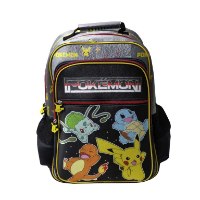 תיק בית ספר (תואם טרולי) פוקימון 3 תאים פיקאצו בלבזאור צ'רמנדר וסקווירטל Pokemon Backpack