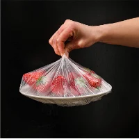 מארז 100 יחידות כיסויי ניילון עם גומי לשמירה על מזון