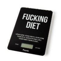 משקל מטבח דיגיטלי עם תזכורת Fucking Diet - מארז לא מושלם