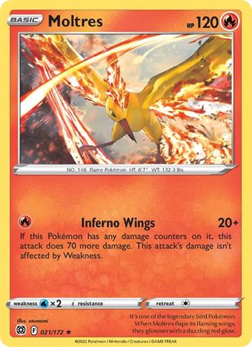 קלף בודד single פוקימון - moltres - Brilliant Stars - 021/172