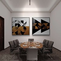 זוג תמונות קנבס אבסטרקט אלגנטי בגווני חום שחור ולבן, תמונה למשרד או לחדר בבית