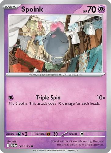 קלף בודד single פוקימון - spoink - Mega Evolution - 062/132