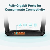 ראוטר אלחוטי TP-Link Dual Band Wi-Fi AC1200 Cat-6/4G+ Gigabit Router Archer MR600 – גב הראוטר עם