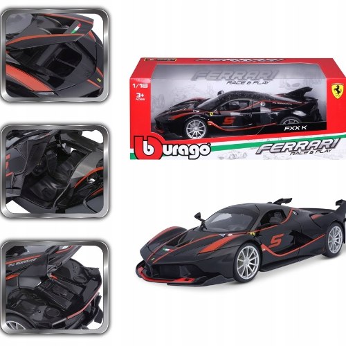 דגם מכונית בוראגו פרארי שחורה Bburago Ferrari FXX-K 1:18