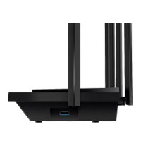 ראוטר TP-Link AX5400 Dual-Band Gigabit Wi-Fi 6 Archer AX72 – ראוטר שחור בעל ארבע אנטנות וחיבור USB בצד