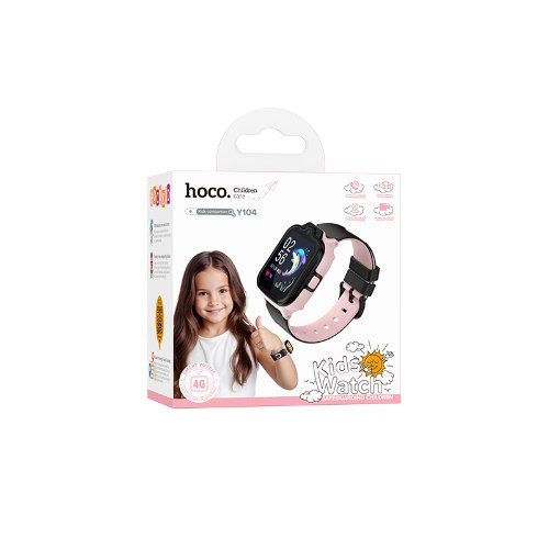 שעון ילדים עם סים HOCO Y104 4G צבע ורוד