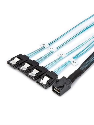 כבל HD Mini SAS (SFF-8643 Host) – 4X SATA (Target) Cable,SFF-8643 to 4X SATA Cable 60cm