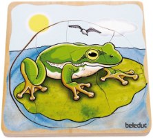 פאזל צפרדע 5 ב 1 עם 28 חלקים מעץ 17053 BELEDUC