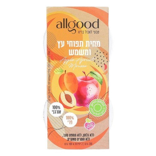 מחית תפוחי עץ ומשמש אורגני לל"ג 200 גרם - allgood