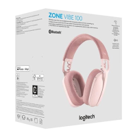 אוזניות logitech אלחוטיות עם מיקרופון נשלף - ורוד