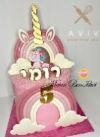 תבנית חד קרן לעוגה - קרן, אוזניים ועיניים