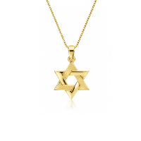 שרשרת ותליון מגן דוד לגבר זהב 14 קראט