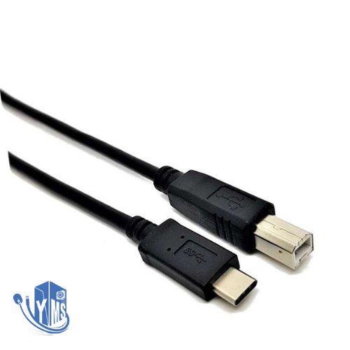 כבל מתאם למדפסת USB 3.1 Type-C Male Connector to USB 2.0 B Male Data Cable 1M