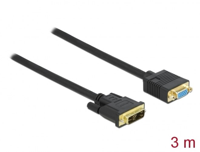 כבל מאריך Delock Cable DVI 12+5 Male To VGA Female 3 m