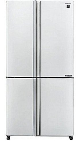 מקרר 4 דלתות מקפיא תחתון 525 ליטר נטו Sharp SJ-8570-WH עם התקן שבת מובנה - גימור לבן