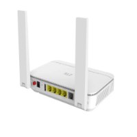נתב Zte Zxhn F6705E Gpon Wi-Fi 7 – 8K נתב לבן עם שתי אנטנות מציג את חיבורי 2 5G האחוריים על רקע