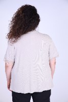 חולצת שימי פס תחרה אבן
