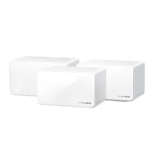מערכת Mesh Mercusys Halo H90X Wi-Fi 6 AX6000 באריזה של 3 יחידות