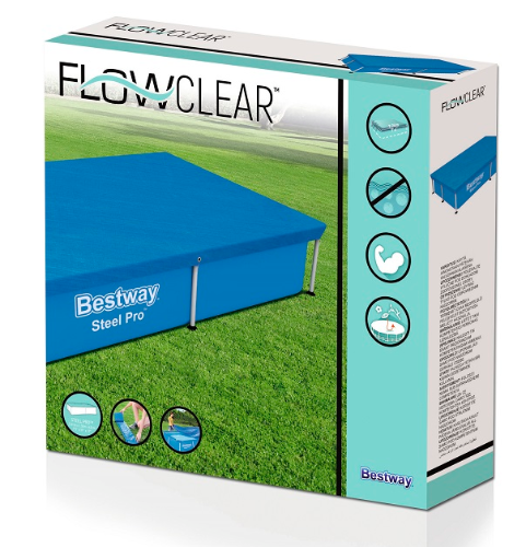 כיסוי לבריכה מלבנית מסגרת כחול| 221X150X43 סמ| BESTWAY | מקט 58103| קפיץ קפוץ
