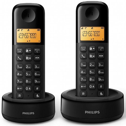 טלפון אלחוטי 2 שלוחות - PHILIPS D160 D1602B/01