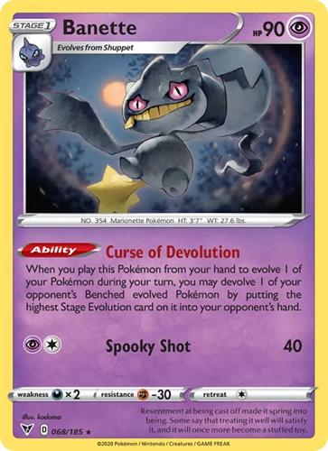קלף בודד single פוקימון - banette - Vivid Voltage - 068/185