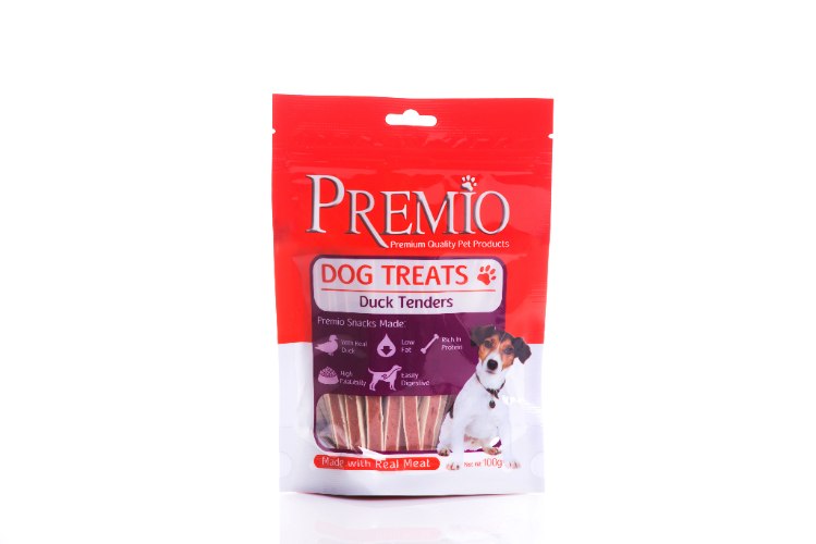 חטיף פרמיו לכלב רצועות ברווז 100 גרם - PREMIO TREATS DUCK TENDERS 100G