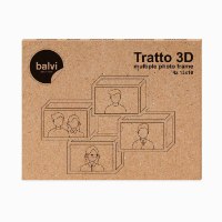 מסגרת עץ לארבע תמונות Tratto 3D  - לבן