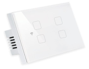 מפסק תאורה לבן 4 מתגים, קופסא 4 מקום TOUCH WIFI
