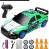 דגם 11 - צבע ירוק - מכונית דריפט על שלט Drift נטענת וזריזה