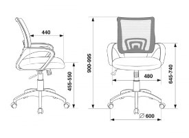 כיסא משרדי - BUROCRAT CH-695N - שחור/כחול