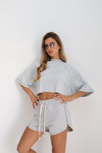 שורט טומי LB אפור