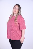 חולצת פיין ריב ורודה