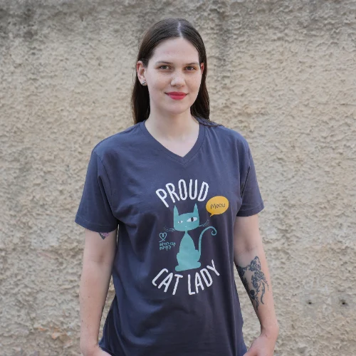 חולצת PROUD CAT LADY שרוול קצר למבוגרים