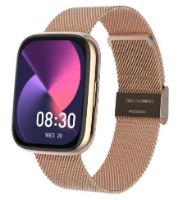 שעון חכם צבע זהב FitPro S4 – עמיד למים שעון חכם בצבע זהב עם רצועת רשת מציג שעה