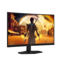 מסך גיימינג קעור 27 אינץ' Aoc C27G42FE – מסך שחור קעור המציג סצנת משחק צבעונית על רקע לבן