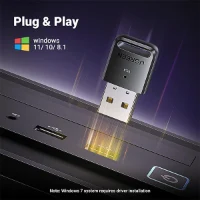 מתאם בלוטוס 5.4 UGREEN USB Bluetooth Adapter, 5.4 Bluetooth Adapter for PC, Plug & Play for Windows