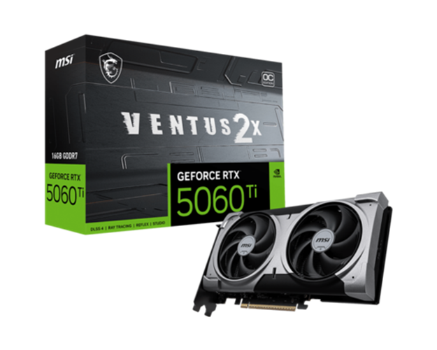 כרטיס מסך MSI RTX 5060 Ti 16G VENTUS 2X OC PLUS