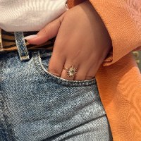 טבעת זהב דגם קליאופטרה|טבעת זהב מיוחדת עם אבן חן
