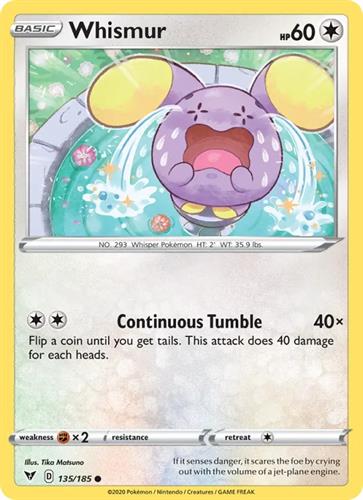 קלף בודד single פוקימון - whismur - Vivid Voltage - 135/185