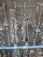 פמוטים לכלה מכסף 22 ס"מ דגם משושה