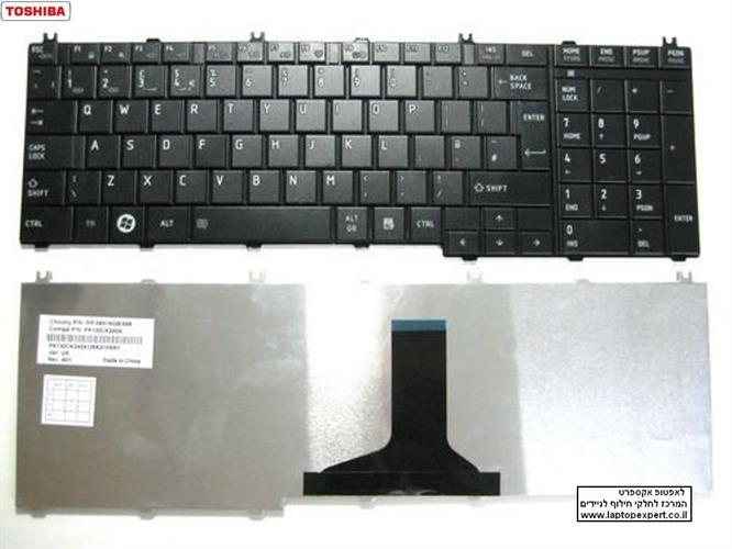 מקלדת להחלפה במחשב נייד טושיבה Toshiba Satellite L750 L750D L770 Series Replacement  Keyboard NSK-TN0SC , 9Z.N4WSC.001