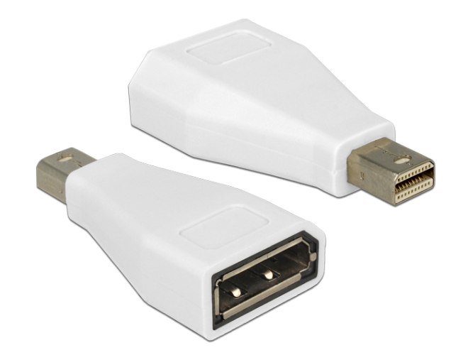 מתאם לבן Delock Mini DisplayPort 1.2 male To DisplayPort 1.2 female