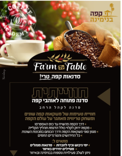 שובר זוגי לסדנה בקבוצה לעולם הקפה בקבוצה