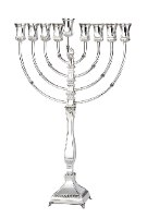 חנוכייה מכסף טהור דגם ארוזית