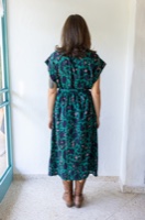 שמלת אמילי-מנומר ירוק