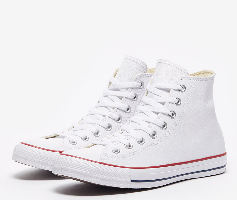 סניקרס אולסטאר עור - converse chuck taylor all star hi leather, לבן