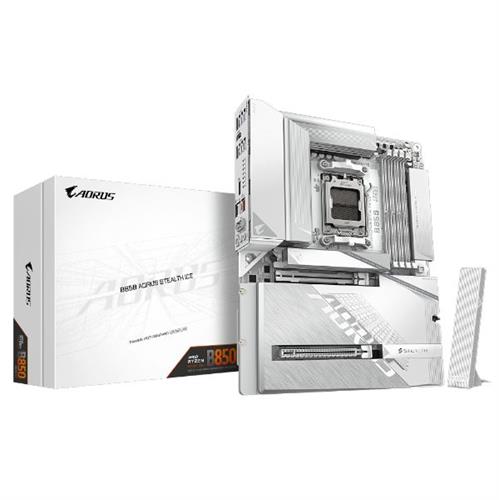 לוח לבן עם מחברי חשמל מאחור Gigabyte B850 A STEALTH AM5 DDR5 WIFI